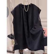 批发特大码300斤慵懒风新中式夏季<b class='q'>清凉</b>中长款宽松圆领无袖胖MM上衣女