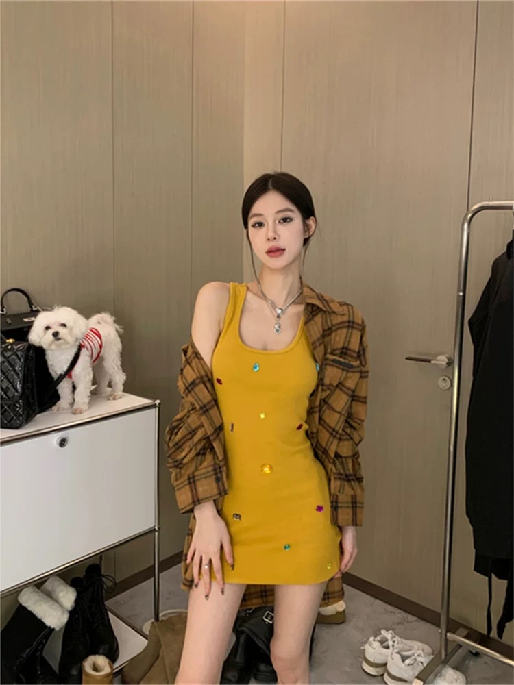 FA36852# 大码女装秋季新款套装气质格子衬衫外套穿搭一整套连衣裙 服裝批發女裝批發服飾貨源