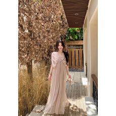 批发实拍 ~<b class='q'>大码</b>女装法式高级感<b class='q'>连衣裙</b>冷淡系v领显瘦气质长裙两件套