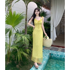 批发实拍~大码女装修身系带连衣裙2025夏季新款胖MM显瘦气质海边度假