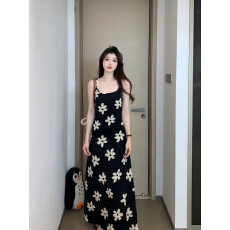 批发大码胖mm法式纯欲风高级感碎花吊带裙夏季新款修身显瘦减龄长裙女