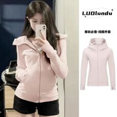 批发连帽春秋长袖新款卫衣<b class='q'>外套</b>女装秋冬拉链<b class='q'>修身</b>短款运动开衫上衣