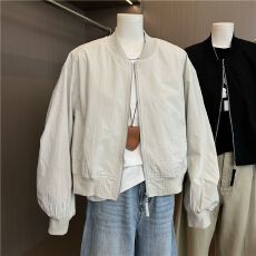 批发（+内里）官图胖MM时尚休闲秋宽松潮<b class='q'>韩版</b>棒球服夹克设计感外套