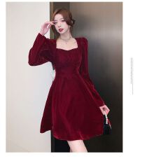 批发赫本风修身显瘦包臀短<b class='q'>裙</b>子性感纯欲约会黑色<b class='q'>网纱</b>拼接长袖连衣<b class='q'>裙</b>女