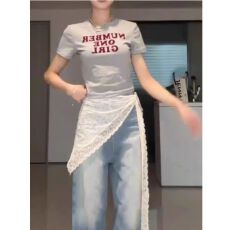 批发韩系叠穿提花蕾丝三角巾女2025新款打底遮***蕾丝网纱设计感屁帘