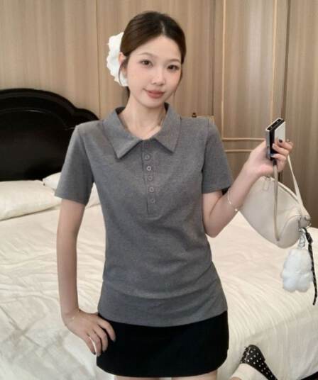 92 면 8 암모니아 200 kg 빅 사이즈 여성 의류 지방 mm 여름 새로운 POLO 칼라 반팔 티셔츠 맨위