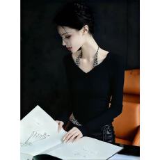 批发2025冬季减龄独特超好看单穿小上衣小众不撞款黑色豹纹假两件T恤