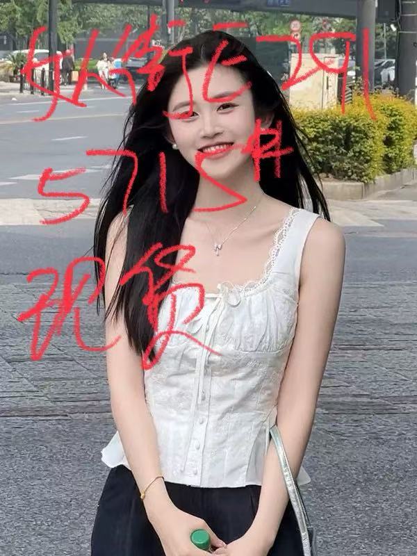 레이스 레이스 무거운 작업 자수 캐미솔 외출용 여름 인사이드 가져 가라. 표지 대리인 우유 민소매 어깨 쇼트 스타일 맨위