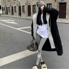 批发【300克仿羊羔绒】假两件仿羊羔毛连帽<b class='q'>外套</b>女冬中长款<b class='q'>大衣</b>女