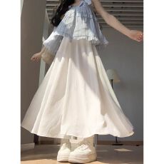 批发大码M-6XL白色裙裤女春夏薄款a字半身百褶裙垂感休闲山本阔腿裤子