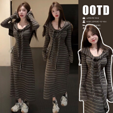 批发现 孕妇装新款显瘦时尚<b class='q'>百搭</b>宽松显瘦减龄洋气披肩拼连衣裙两件套