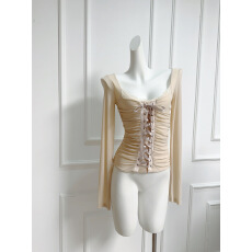 批发M900雪纺衫女打底衫上衣2025<b class='q'>新款</b>t恤短款长袖内搭套头秋季高级感