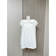 批发8uioio 晨野之呼吸<b class='q'>娃娃领</b>短款<b class='q'>衬衫</b>女2026春季新款设计感白色上衣