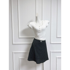 批发8uioio 巴黎图鉴 法式波点<b class='q'>半身裙</b>女夏季2026新款显瘦<b class='q'>蕾丝</b>a字短裙