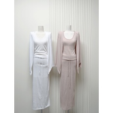 批发2026春季新款三件套纯色气质背心连衣裙套装+<b class='q'>宽松</b>慵懒风开衫