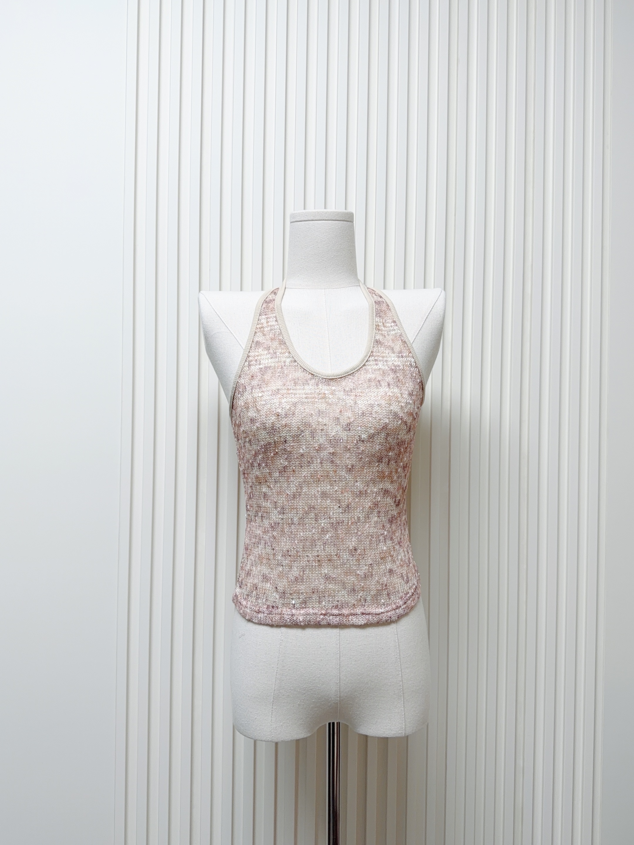 sunoneone 바늘 직물 꽃무늬 실 행침 목 캐미솔 봄 프랑스식 풀오버 핫걸 디자인 센스 맨위