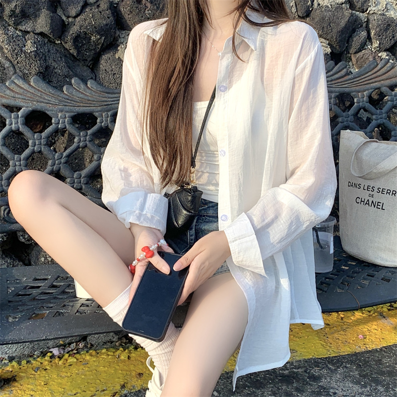 实拍不减防紫外线休闲防晒衣轻薄款衬衫女款夏季新款外套衬衣潮
