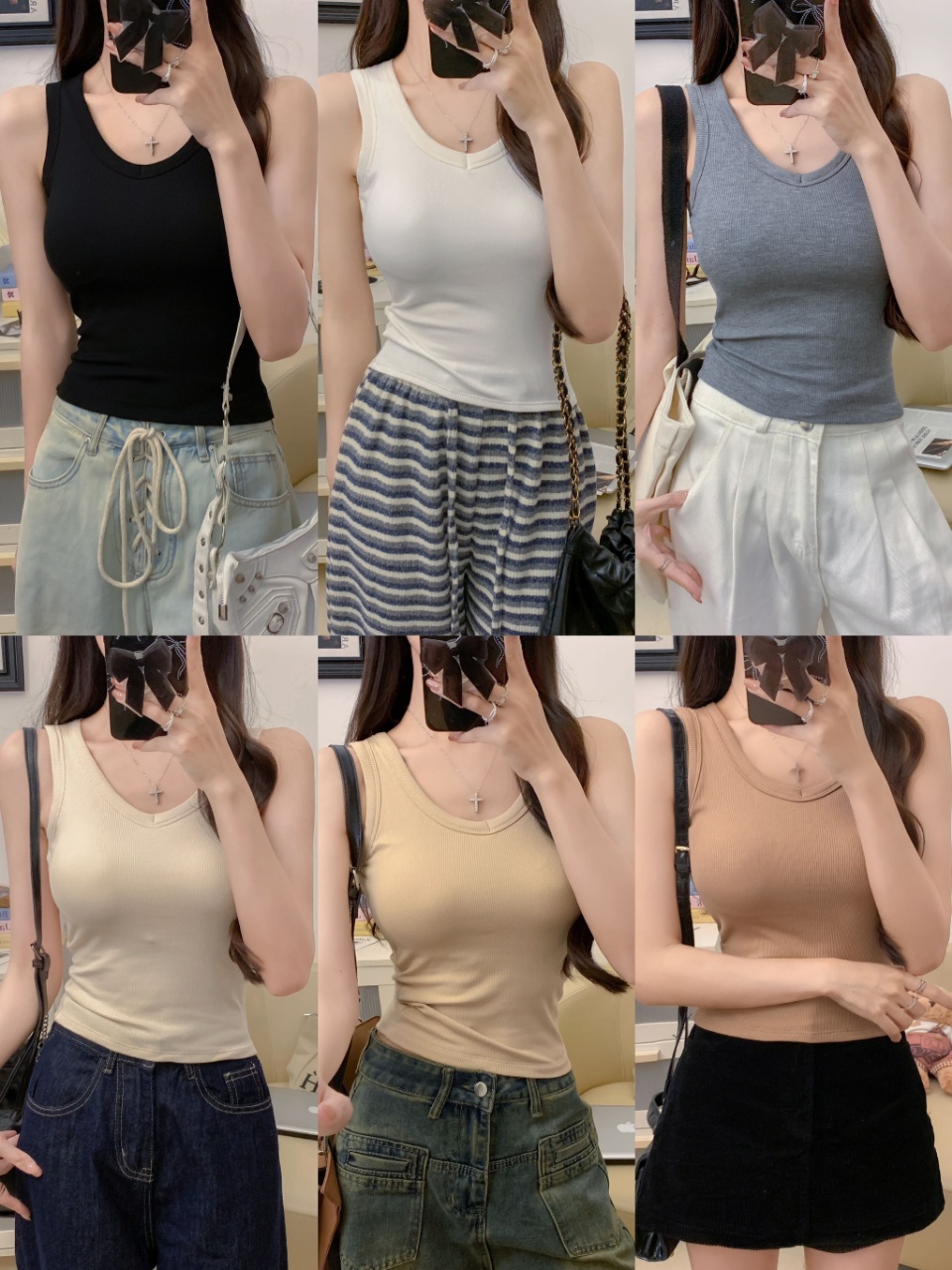 MY13796# 女裝貨源 磨毛保暖吊带背心女内搭外穿秋冬无袖高级打底小上...