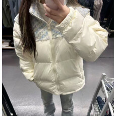 原版品质 不减 小香风拼接羽绒服冬季新款高级感情侣保暖加厚棉服