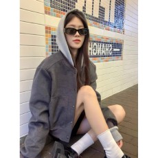 批发原版品质 不减 短款外套女春秋季<b class='q'>新款</b>休闲减龄灰色<b class='q'>夹克</b>棒玩服上衣