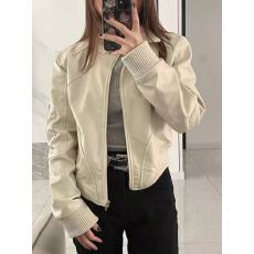 批发原版品质 不减 秋季<b class='q'>新款</b>复古宽松百搭设计感机车皮衣<b class='q'>夹克</b>pu皮外套