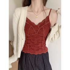 批发非实拍不减 背心内衣女带胸垫新款法式性感蕾丝内搭<b class='q'>吊带</b><b class='q'>打底衫</b>潮