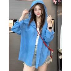 批发非实拍不减 防晒衬衫长袖新款宽松外搭<b class='q'>防晒衣</b>百搭连帽空调衫外套