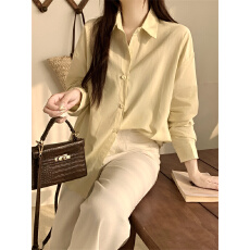 批发实拍不减 纯色长袖衬衫女春<b class='q'>夏</b>女式外套打底小个子洋气防晒衬衣女
