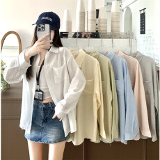 批发实拍不减 春夏新款薄款设计感休闲宽松罩衫微透<b class='q'>衬衫</b>外套开衫<b class='q'>衬衣</b>