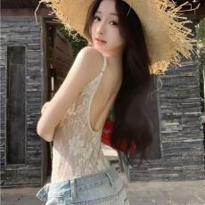 非实拍不减 纯欲风微透蕾丝无袖打底吊带背心个性辣妹百搭连体衣