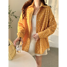 批发实拍不减 港风怀旧衬衫复古碎花长袖宽松印花衬衣中<b class='q'>长款</b>防晒外套