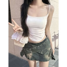 批发非实拍不减 辣妹吊带背心春夏款内搭打底修身显瘦外穿上衣带胸垫