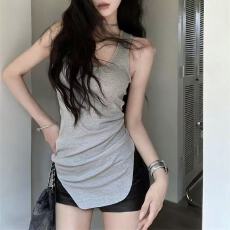 批发非实拍不减辣妹工字方领宽肩吊带<b class='q'>背心</b><b class='q'>中长款</b>内搭外穿纯欲显瘦上衣