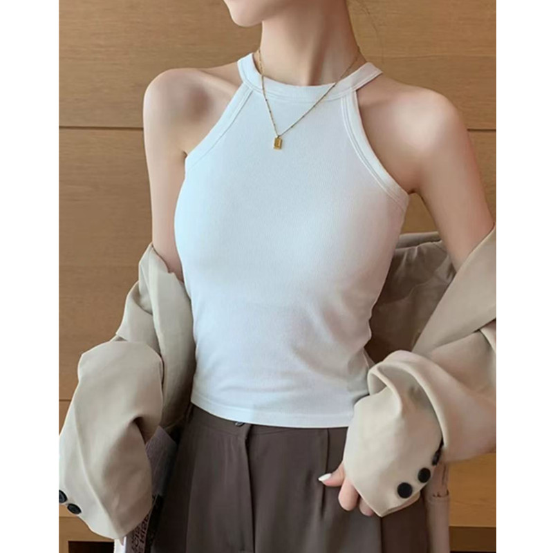 비 실사 감소되지 않음 검정색 행침 목 캐미솔 벨트 가슴 패드 새로운 아름다움 뒤로 만나는 인사이드 가져 가라. 외출용 맨위 여름