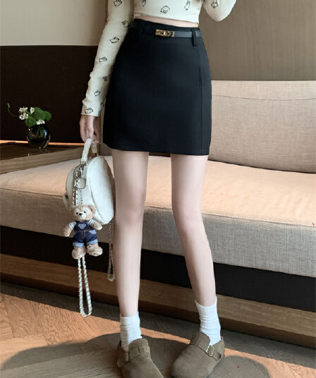 실사 핫걸 타이트 스커트 미니 스커트 여성 자이언트 잘 생긴 가을 착용 가져 가라. 새로운 슬림해 보이는 반신 스커트 다용도 정장 치마