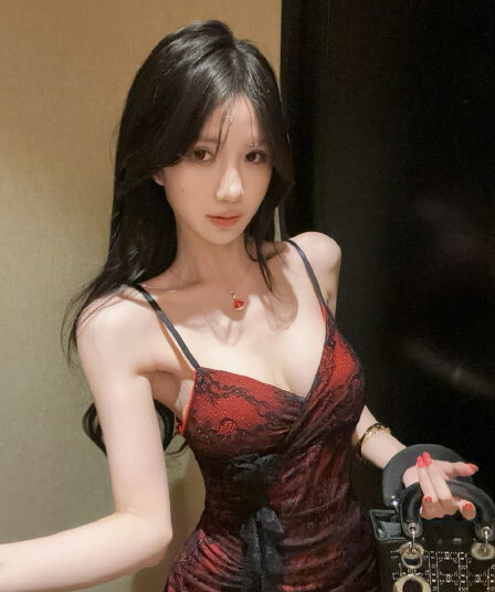 실사 핫걸 디자인 센스 순수한 욕망 섹시함 V넥 Chic 꽃 술 레이스 슬립 드레스