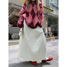 批发新款韩版高腰花苞半身裙<b class='q'>百搭</b>保暖显瘦中长款a字裙灯笼裙