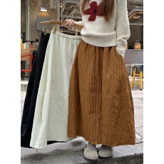 批发新款韩版高腰花苞半身裙<b class='q'>百搭</b>保暖显瘦中长款a字裙灯笼裙