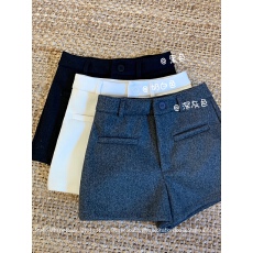 批发实拍实价 新款韩版显瘦百搭毛呢辣妹短裤靴裤