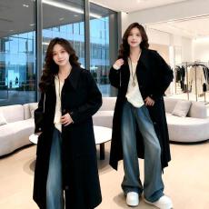 批发微胖mm宽松中长款韩系休闲慵懒风遮肉显瘦风衣时尚百搭外套女