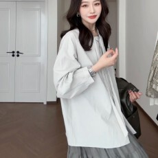 批发【晚风甜筒】莱赛尔设计感叠穿内搭法式飘带气质<b class='q'>长袖</b><b class='q'>衬衫</b>上衣女