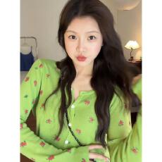 批发2026春夏新品圆领氛围感防嗮碎花<b class='q'>开衫</b>上衣女ins