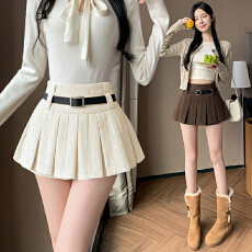 批发实拍 灯芯绒百褶半身裙<b class='q'>女裤</b>裙秋冬款辣妹风高腰显瘦a字裙