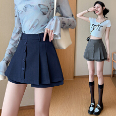 批发实拍 韩版高腰短裙女春夏款A字裙<b class='q'>半身裙</b><b class='q'>百褶</b>裙