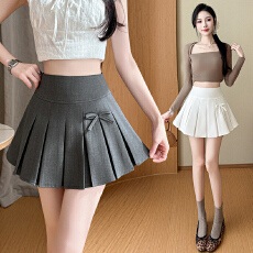 批发实拍 春夏款<b class='q'>百褶</b>裙辣妹短裙女蝴蝶结a字高腰<b class='q'>半身裙</b>
