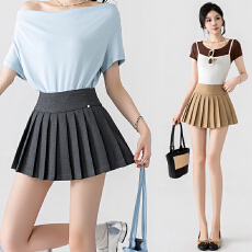 批发实拍 春夏款韩版学院风百搭<b class='q'>百褶</b>裙女高腰显瘦防走光A字裙
