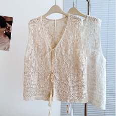 批发实拍<b class='q'>大码</b>女装新款韩气质版胖MM高级感潮流设计显瘦绑带背心马甲