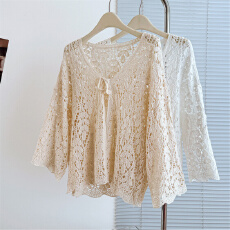 批发实拍<b class='q'>大码</b>女装夏季新款波西米亚镂空钩花百搭减龄百搭开衫外披上衣