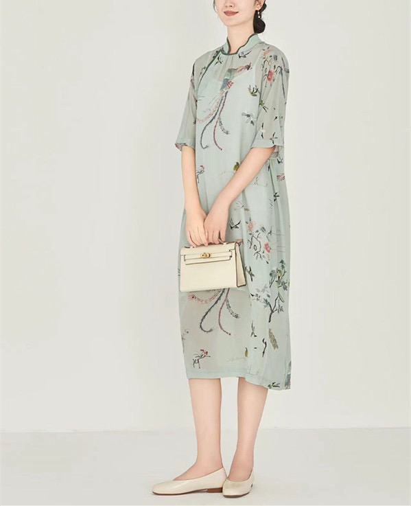 새로운 중식 국풍 단추 여성 드레스 2026 새로운 여름 젠 차 서비스 여성 레트로 루즈핏 개선 점프 슈트