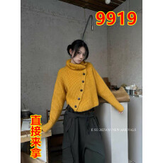 批发2025秋冬新款毛衣女 斜开扣<b class='q'>马海毛</b>混羊毛针织衫